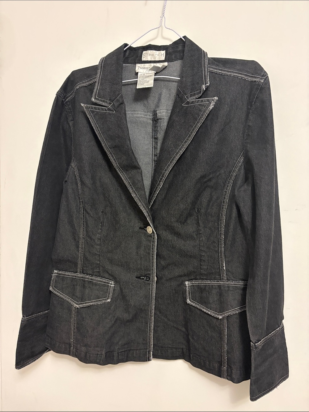 Denim Blazer Jacket - Black by